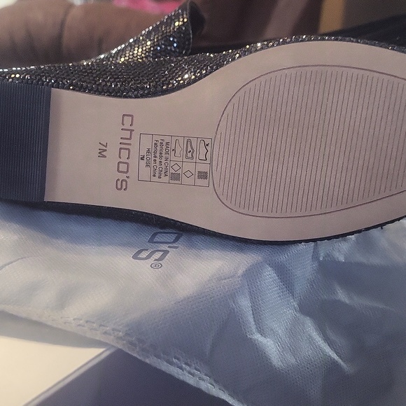 CHICOS Rhinestone Loafers~ 7M Black - Picture 5 of 8